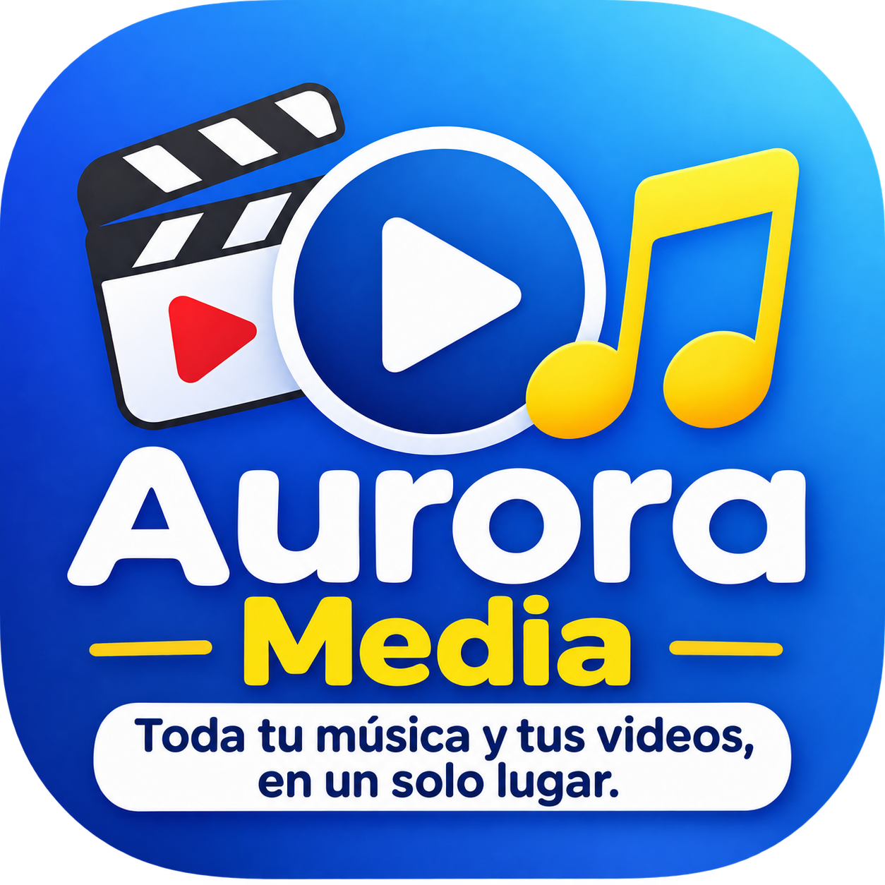 Aurora Media: música y videos, simple, rápido y fácil de usar.
